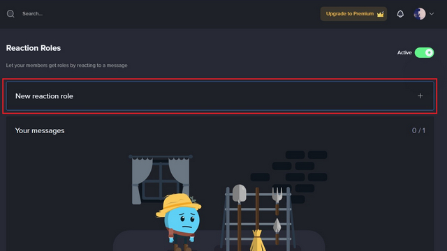 కొత్త రియాక్షన్ రోల్ mee6ని జోడించండి